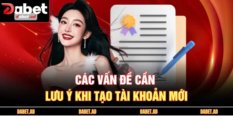Các vấn đề cần lưu ý khi tạo tài khoản mới